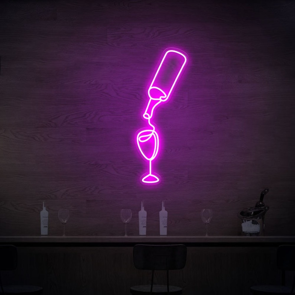 Vinho led luzes de sinal néon  - Wine In Beer Store avaliação e preço