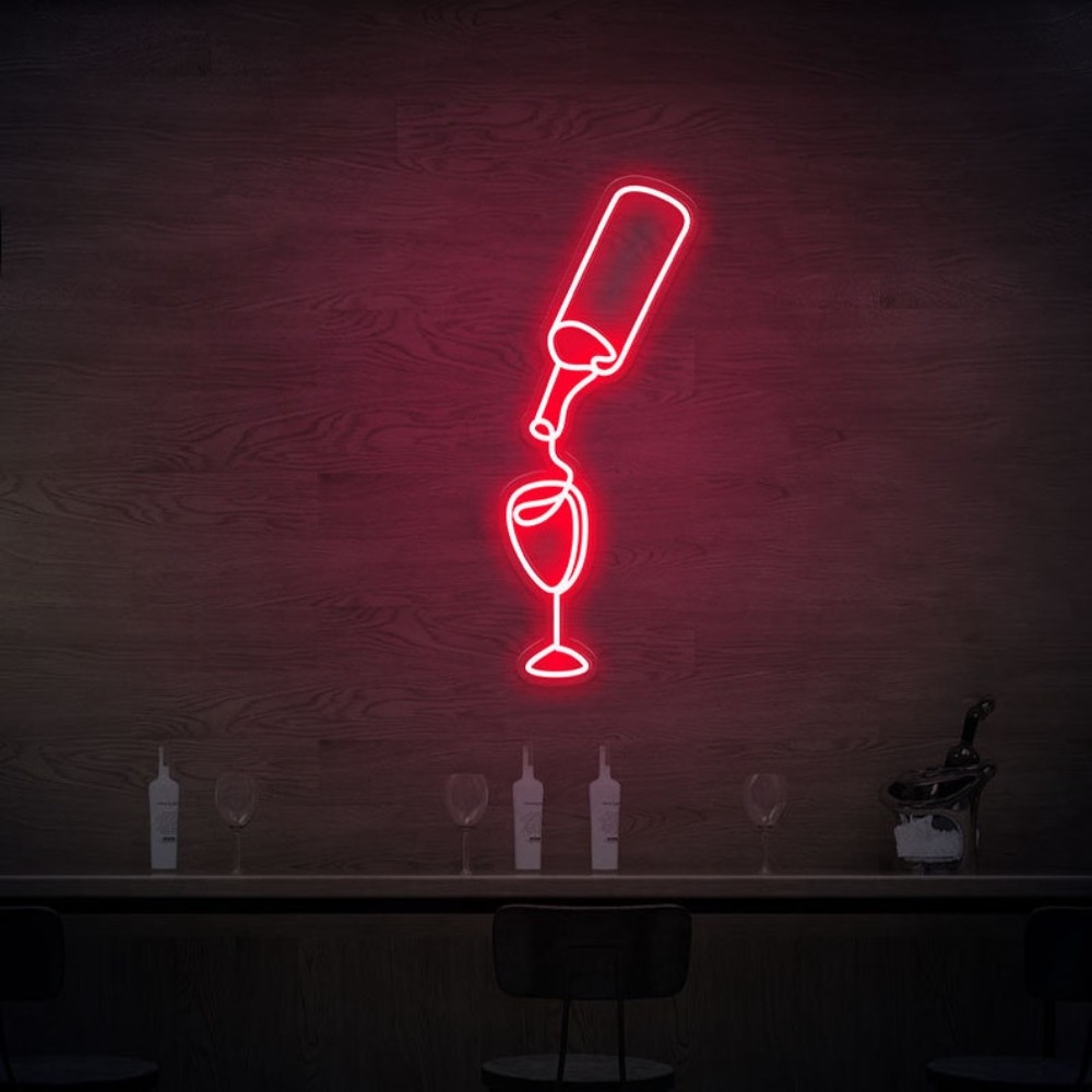 Vinho led luzes de sinal néon  - Wine In Beer Store avaliação e preço