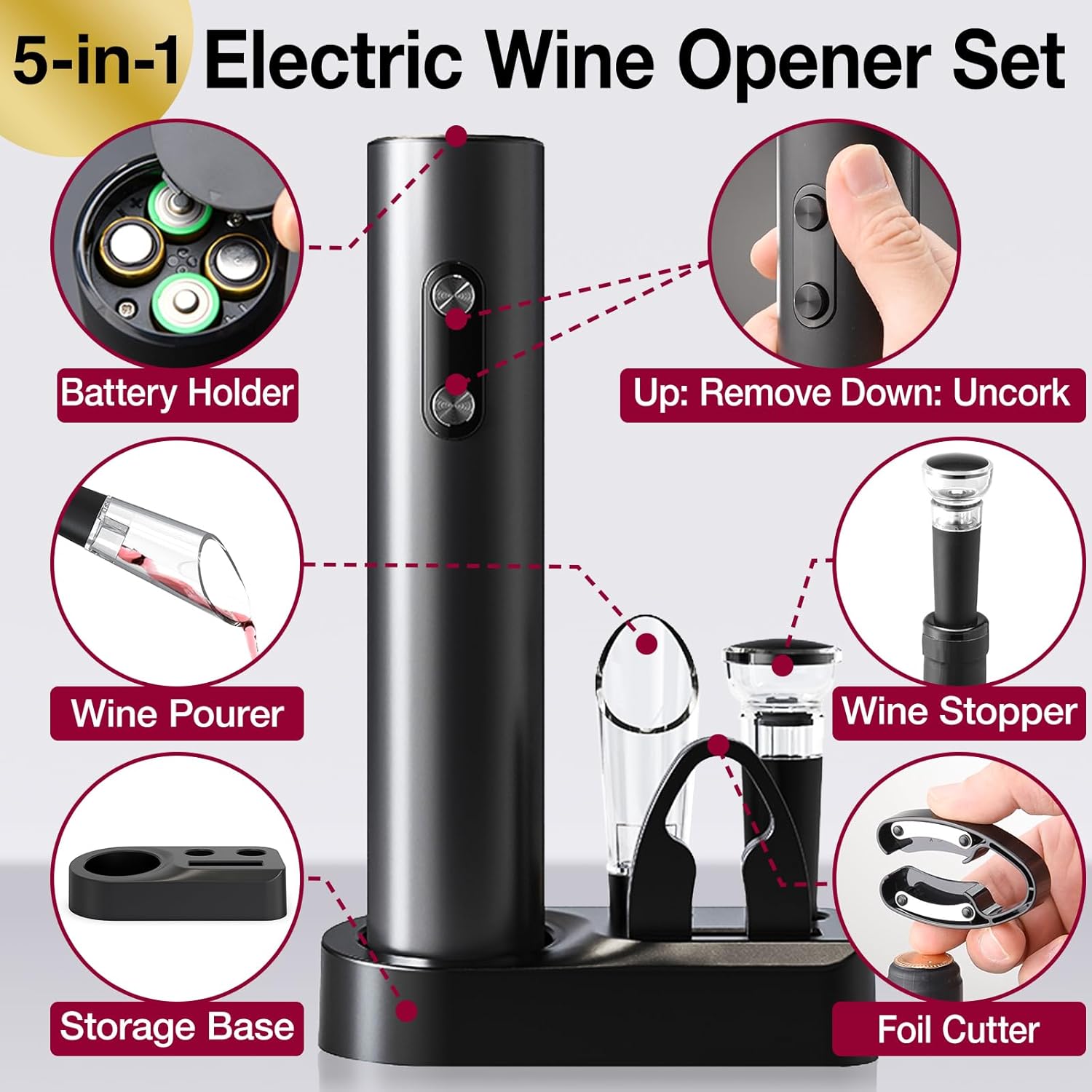 Abridor de vinho automático co - Wine Opener Electric avaliação e preço