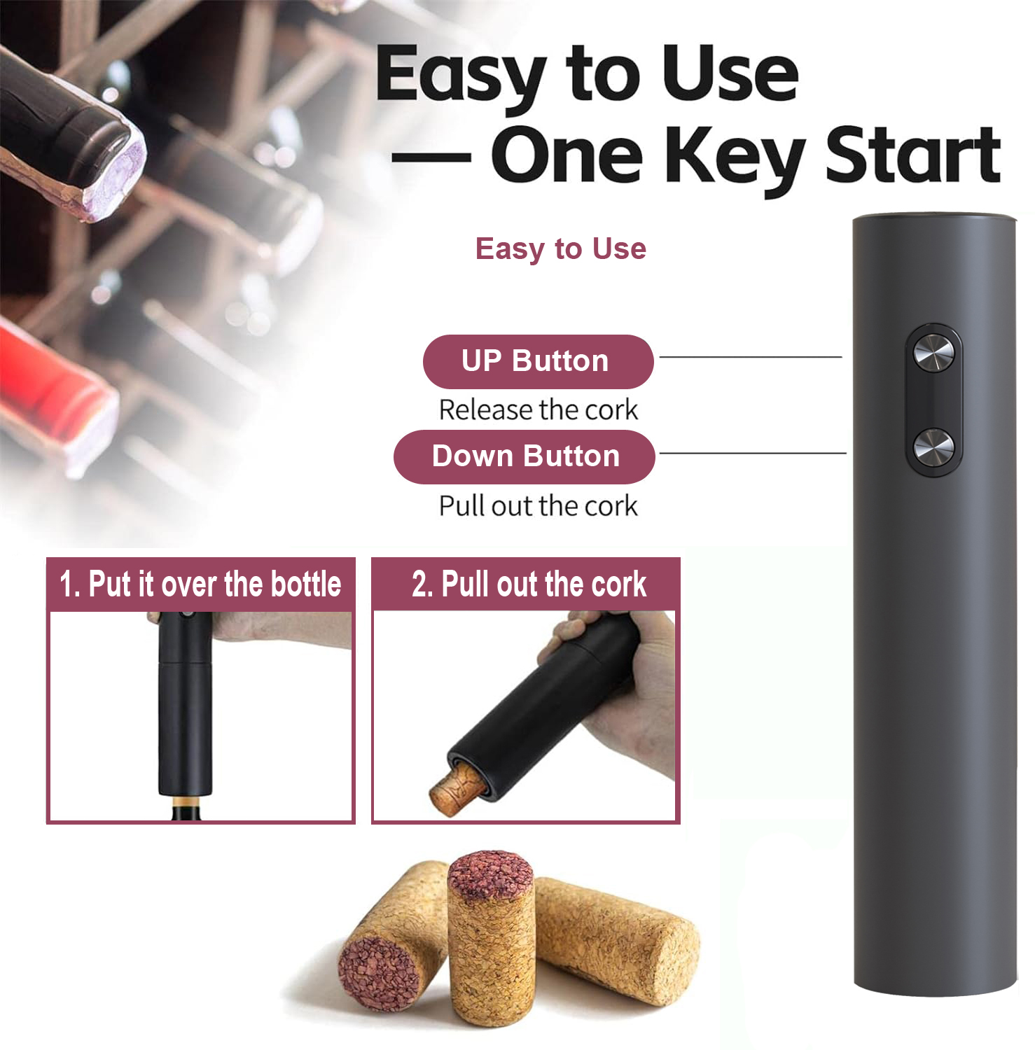 Abridor de vinho elétrico, sac - Wine Opener Electric avaliação e preço