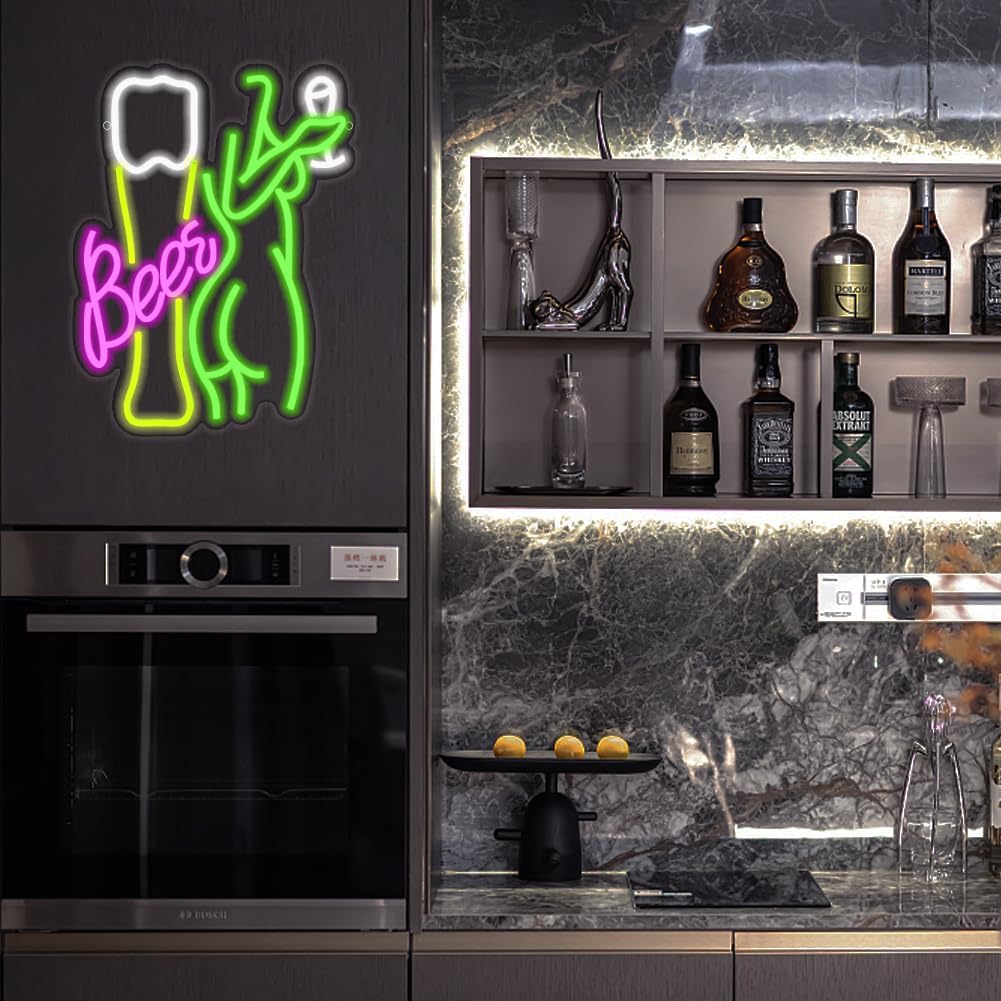 Letreiro Neon de Cerveja, Luz  - Wine In Beer Store avaliação e preço